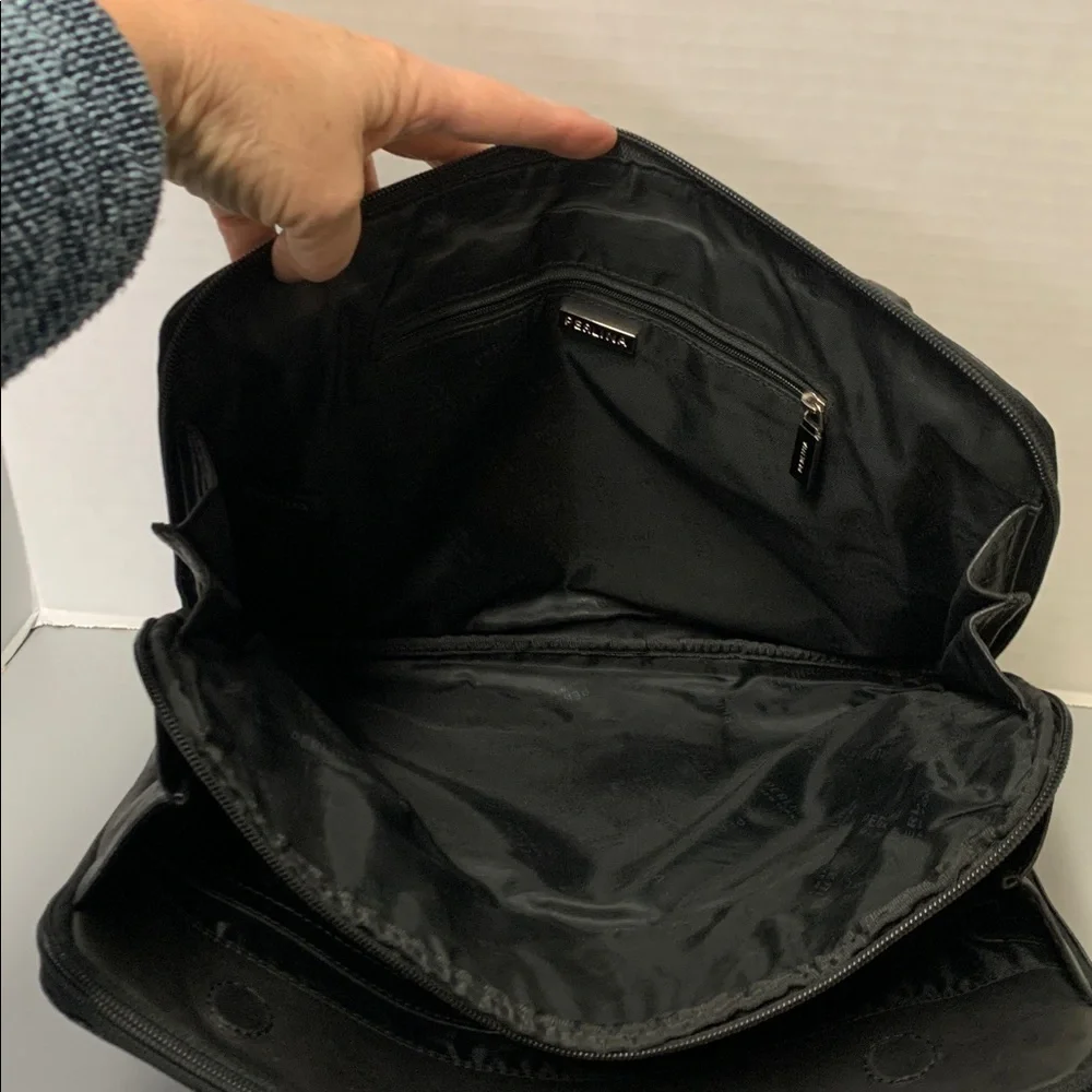 Perlina Black Soft Leather VINTAGE Laptop/Briefcase/ Purse/